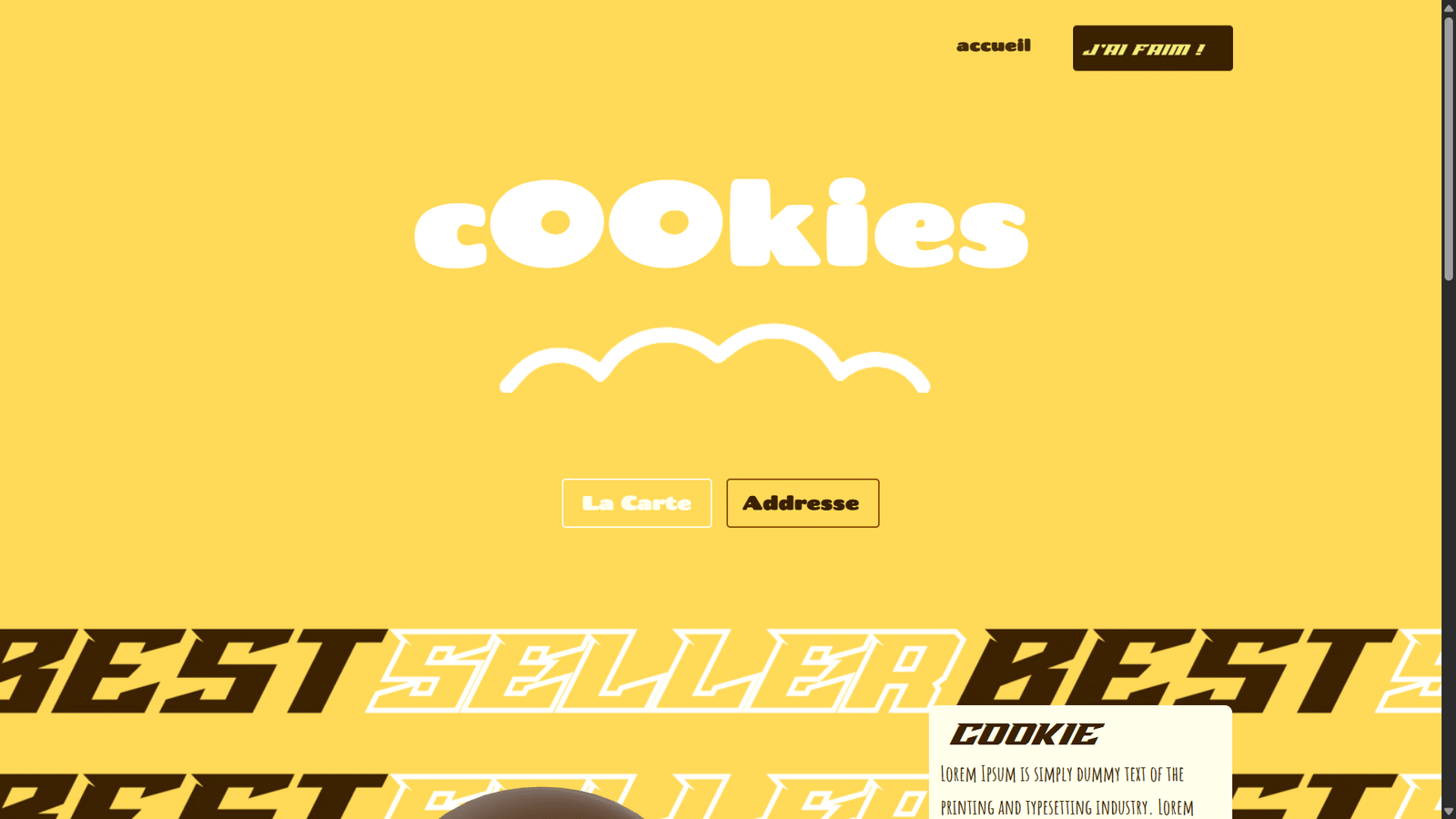 Voir la démo du site web d'un salon de thé spécialisé dans les cookies